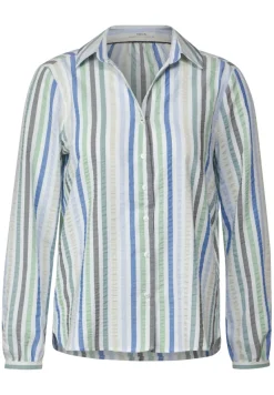 Cecil Blusen*Seersucker Bluse strong khaki