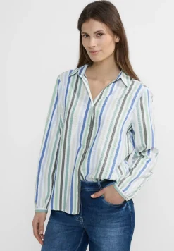 Cecil Blusen*Seersucker Bluse strong khaki