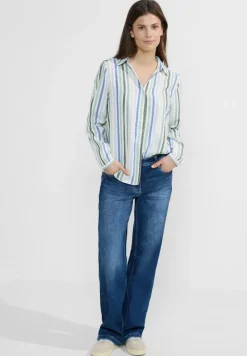 Cecil Blusen*Seersucker Bluse strong khaki