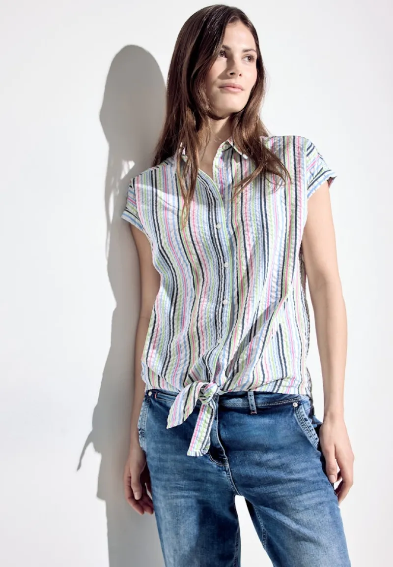 Cecil Blusen*Seersucker Bluse vanilla white