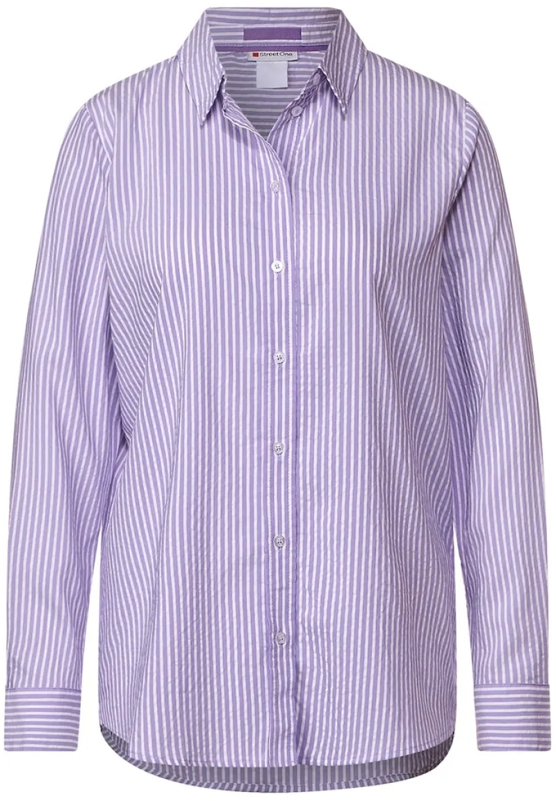 Street One Blusen*Seersucker Longbluse lupine lilac