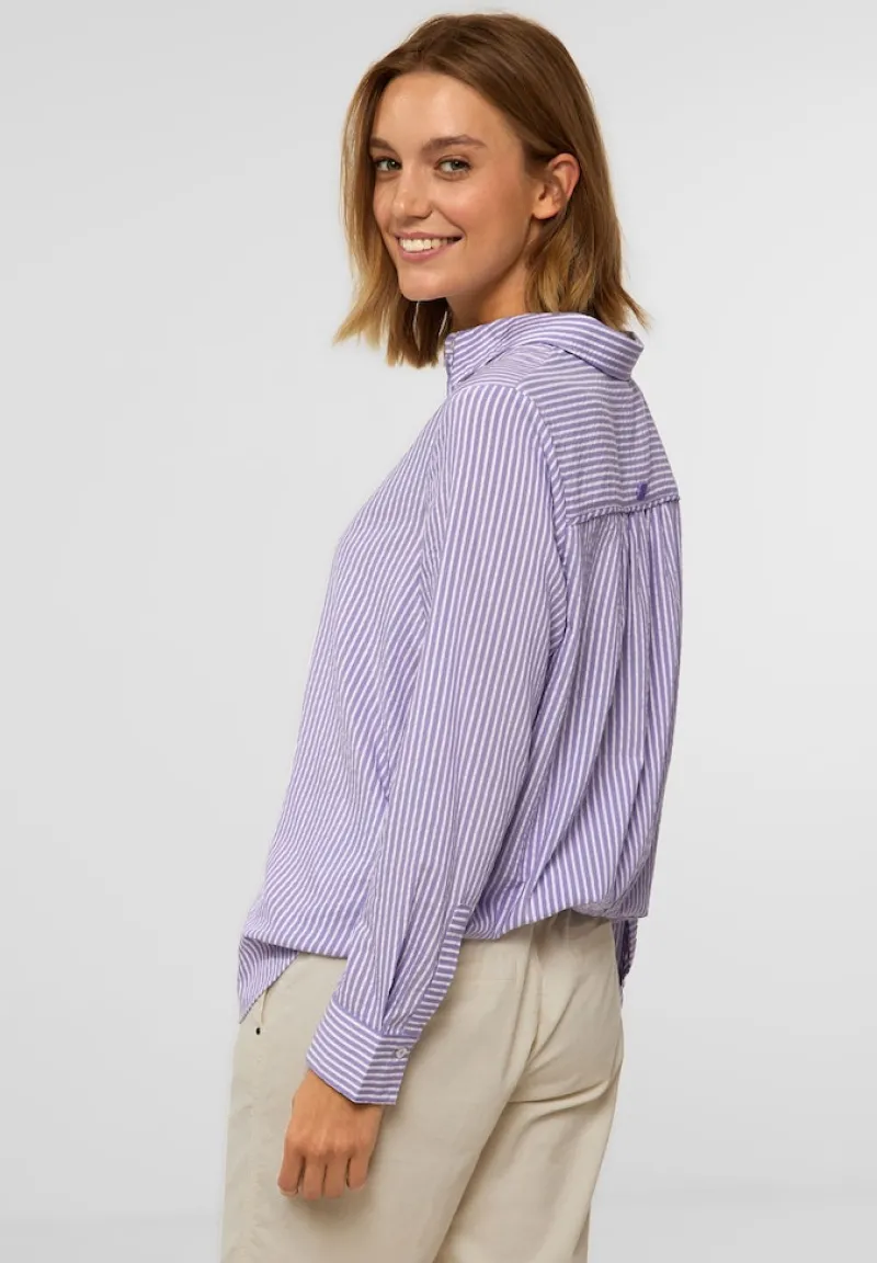 Street One Blusen*Seersucker Longbluse lupine lilac