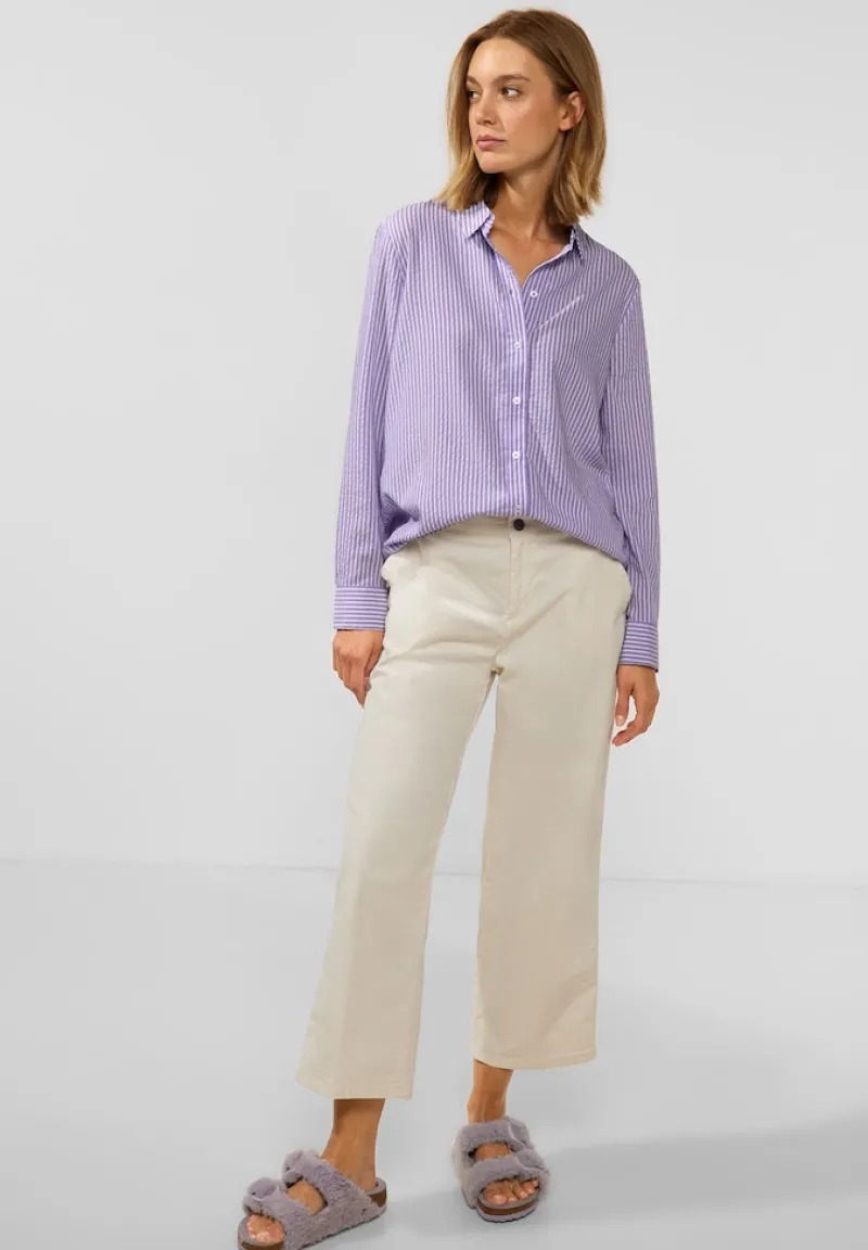Street One Blusen*Seersucker Longbluse lupine lilac