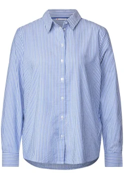 Street One Blusen*Seersucker Streifenbluse original blue