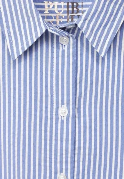 Street One Blusen*Seersucker Streifenbluse original blue