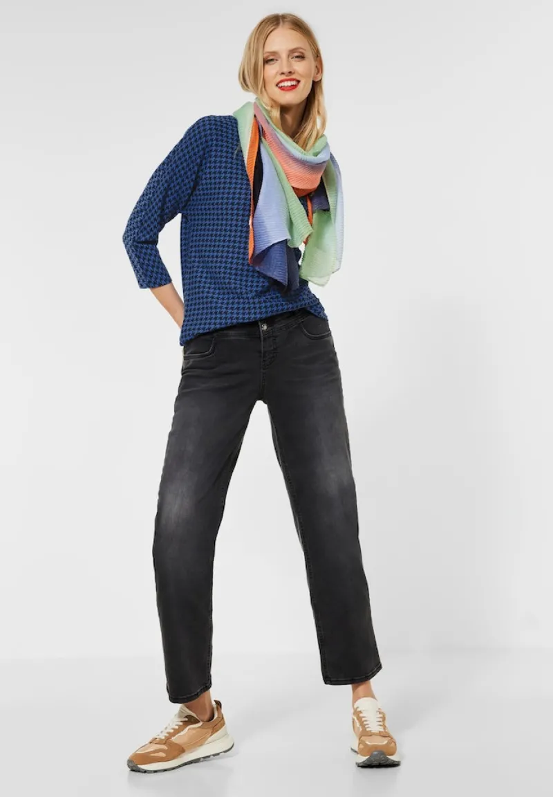 Street One Shirts*Shirt im Jacquard Muster dazzling blue