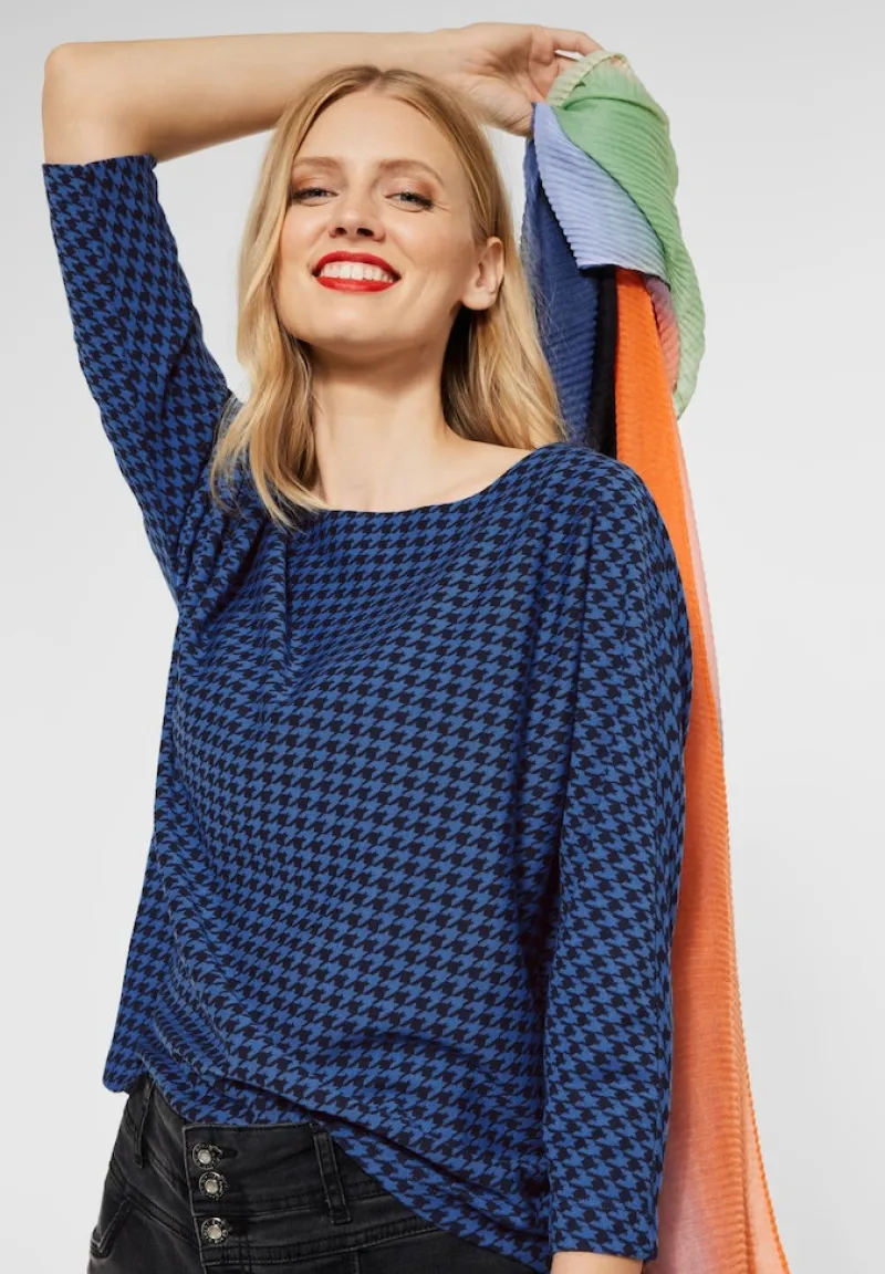 Street One Shirts*Shirt im Jacquard Muster dazzling blue