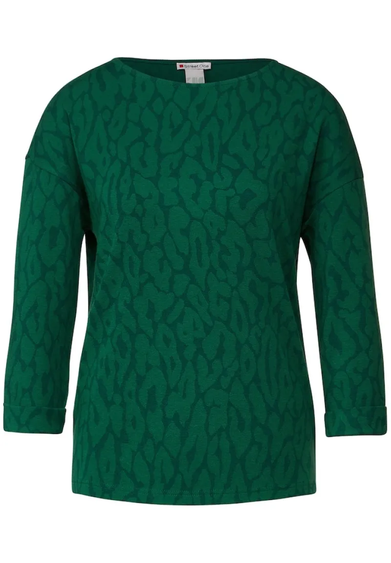 Street One Shirts*Shirt im Leo Dessin dark brisk green