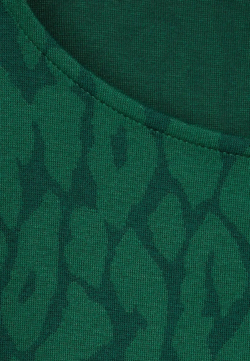 Street One Shirts*Shirt im Leo Dessin dark brisk green