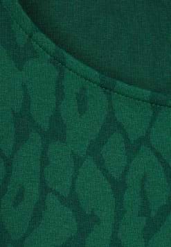 Street One Shirts*Shirt im Leo Dessin dark brisk green
