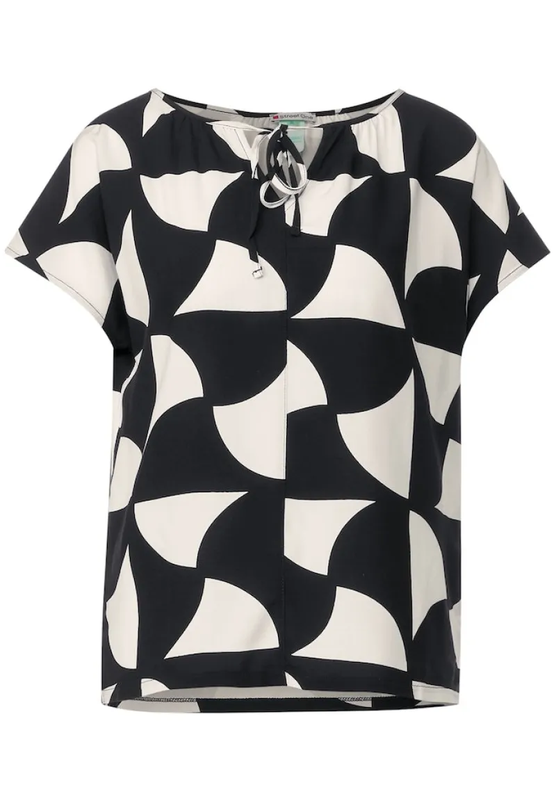 Street One Shirts*Shirt im Materialmix Black