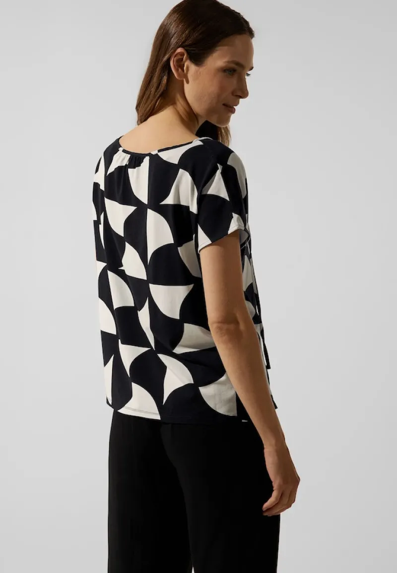 Street One Shirts*Shirt im Materialmix Black