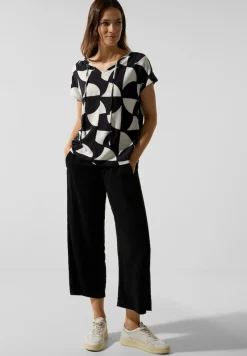 Street One Shirts*Shirt im Materialmix Black