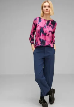 Street One Shirts*Shirt im Materialmix bright cozy pink
