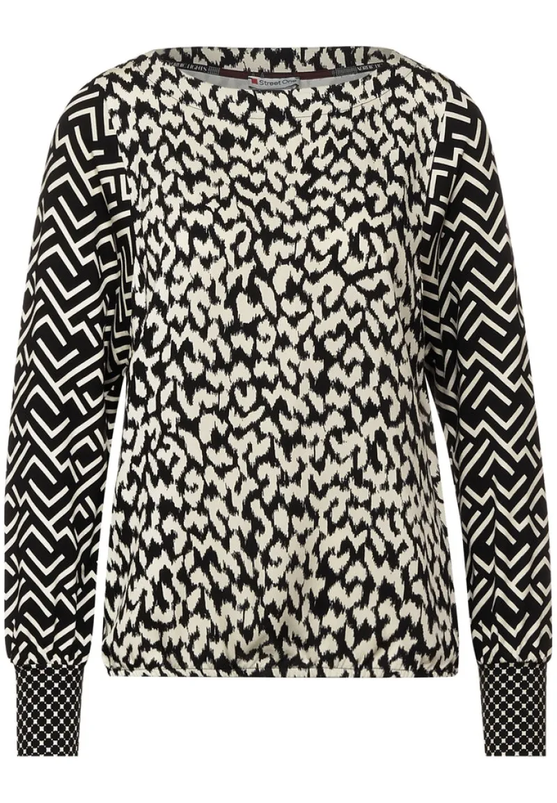 Street One Shirts*Shirt im Printmix Black