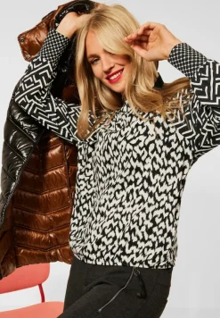 Street One Shirts*Shirt im Printmix Black