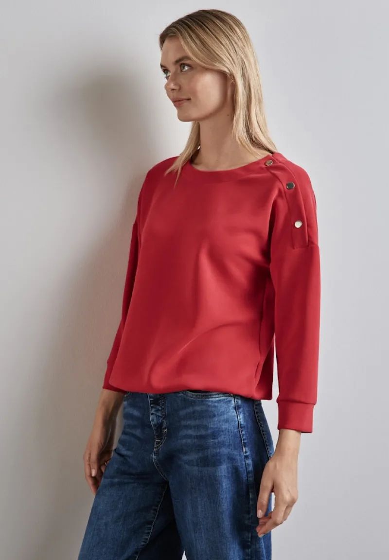 Street One Shirts*Shirt im Silk Look mandarin red