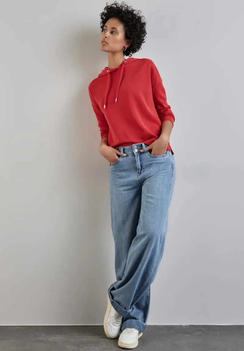 Street One Shirts*Shirt im Silk Look mandarin red