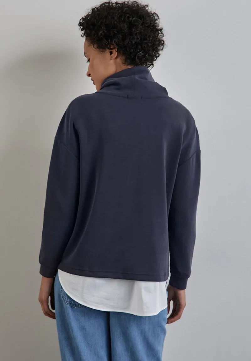 Street One Shirts*Shirt im Silk Look night sky blue