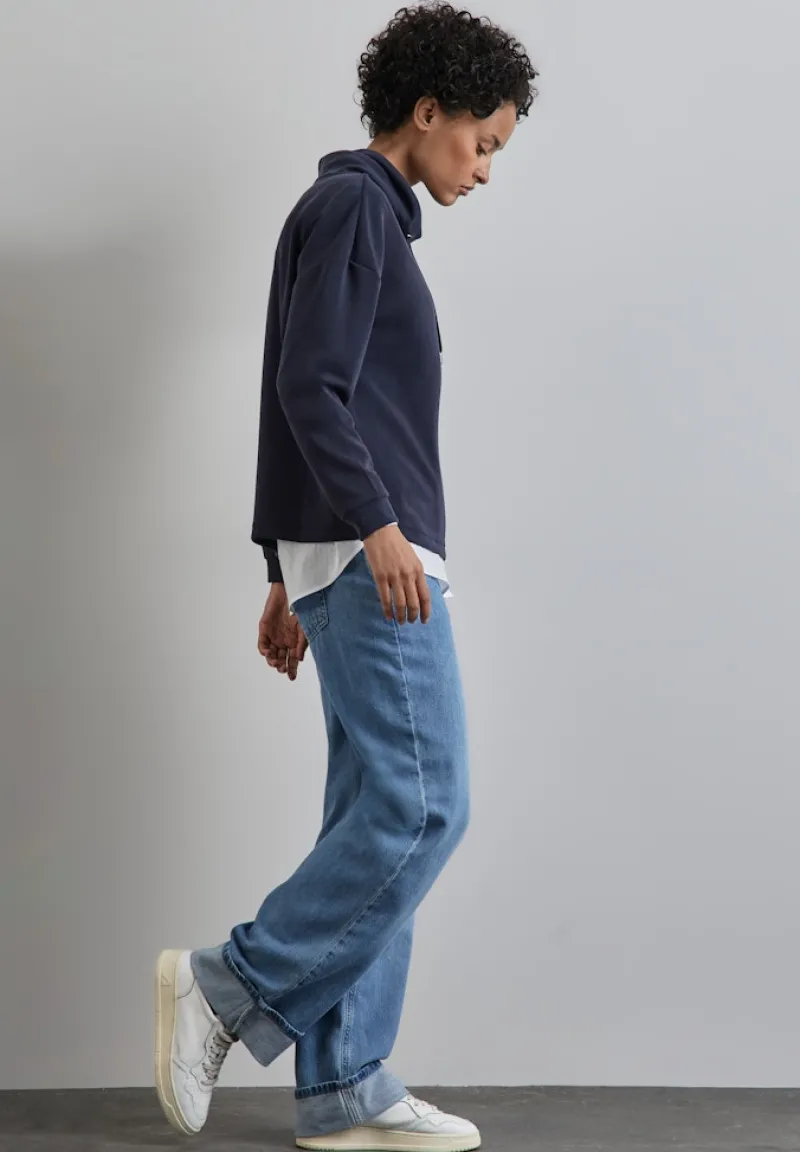 Street One Shirts*Shirt im Silk Look night sky blue