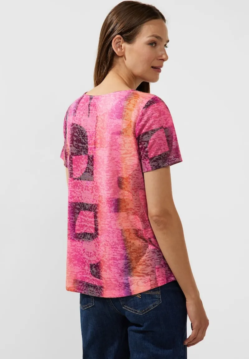 Street One Shirts*Shirt in Ausbrenneroptik Coral Blossom