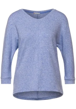 Street One Shirts*Shirt in Melange dazzling blue melange