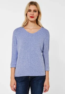 Street One Shirts*Shirt in Melange dazzling blue melange