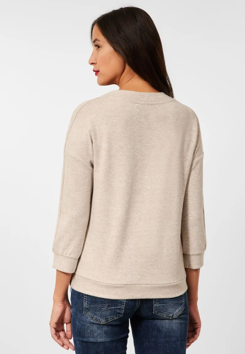 Street One Shirts*Shirt in Melange Optik buff sand melange