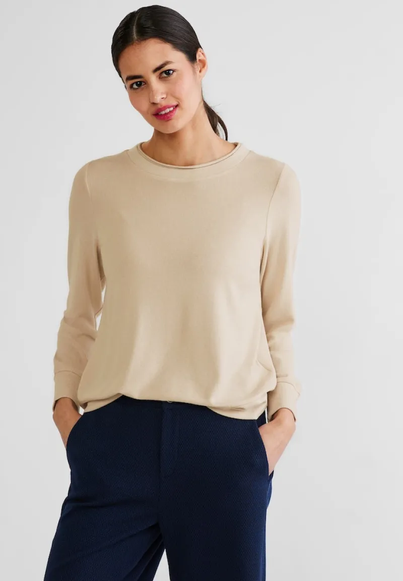 Street One Shirts*Shirt in Melange Optik light smooth sand melange