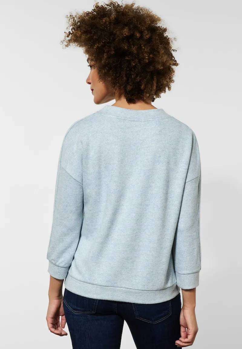 Street One Shirts*Shirt in Melange Optik milky jade melange