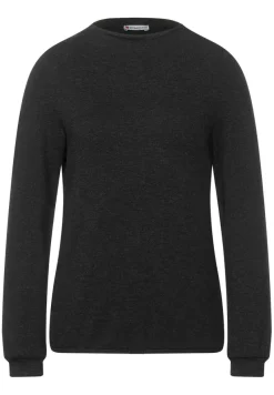 Street One Pullover & Sweatshirts*Shirt in Unifarbe anthracite melange