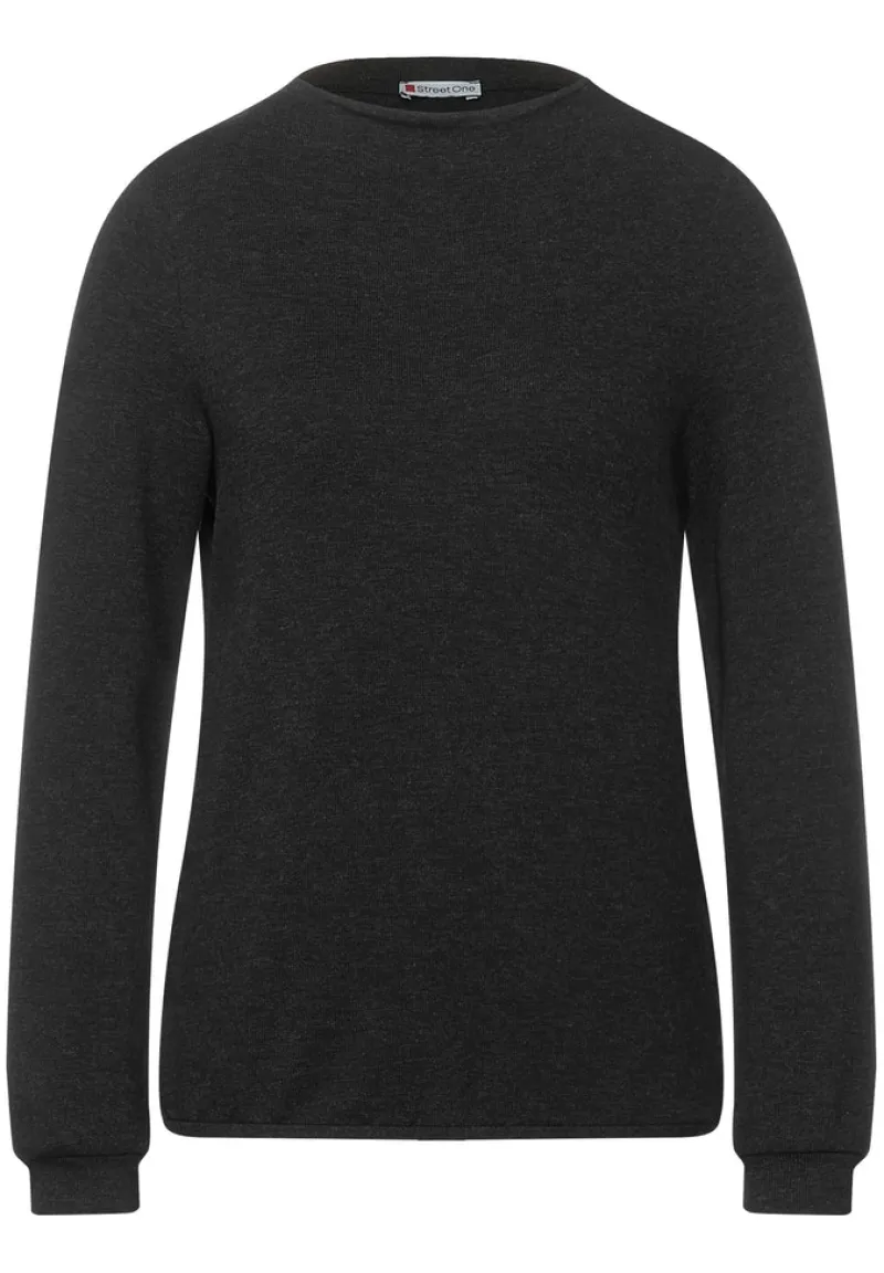 Street One Pullover & Sweatshirts*Shirt in Unifarbe anthracite melange
