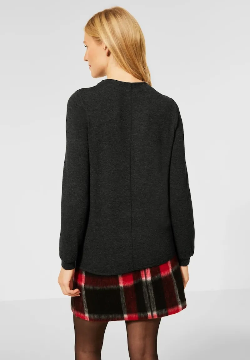 Street One Pullover & Sweatshirts*Shirt in Unifarbe anthracite melange