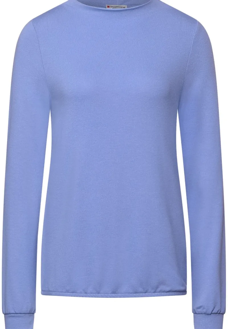 Street One Pullover & Sweatshirts*Shirt in Unifarbe shiny blue melange