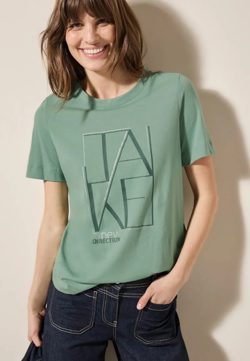 Cecil Shirts*Shirt mit Artwork matcha green
