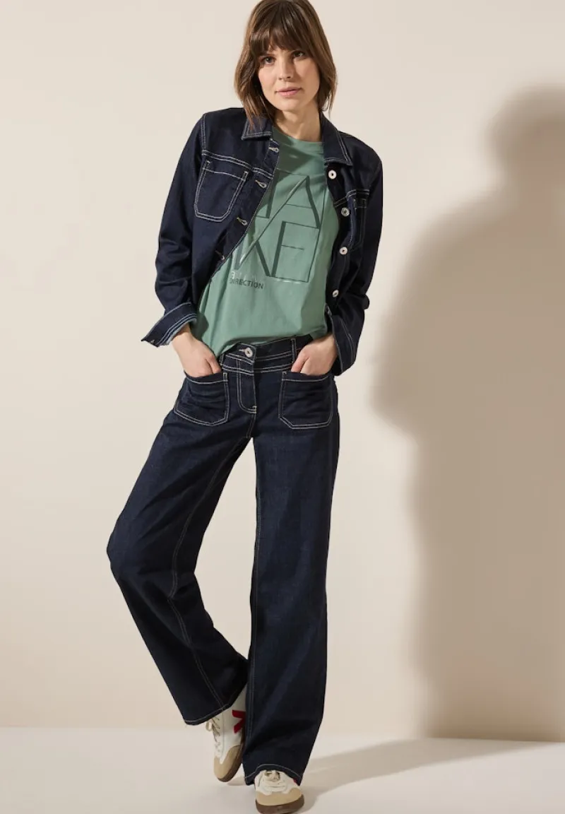 Cecil Shirts*Shirt mit Artwork matcha green