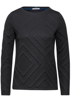 Cecil Pullover & Sweatshirts*Shirt mit 3D Strukturmuster deep charcoal grey