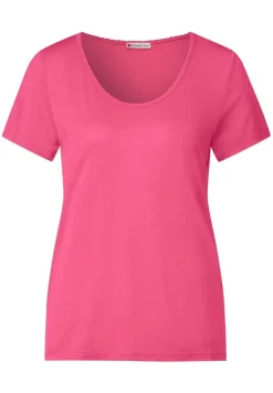 Street One Shirts*Shirt mit Dekosaum berry rose