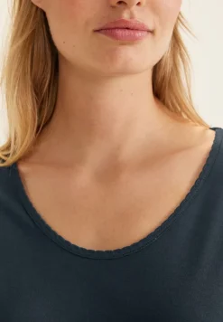 Street One Shirts*Shirt mit Dekosaum cool vintage green