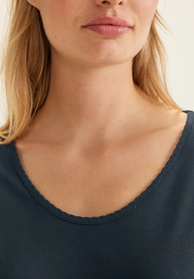 Street One Shirts*Shirt mit Dekosaum cool vintage green