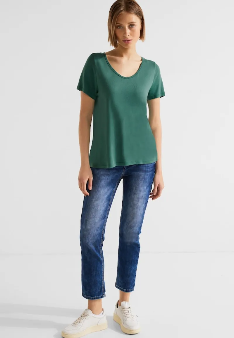 Street One Shirts*Shirt mit Dekosaum lagoon green