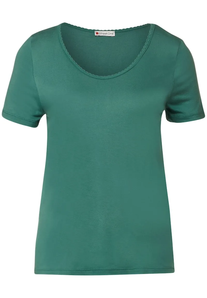 Street One Shirts*Shirt mit Dekosaum lagoon green