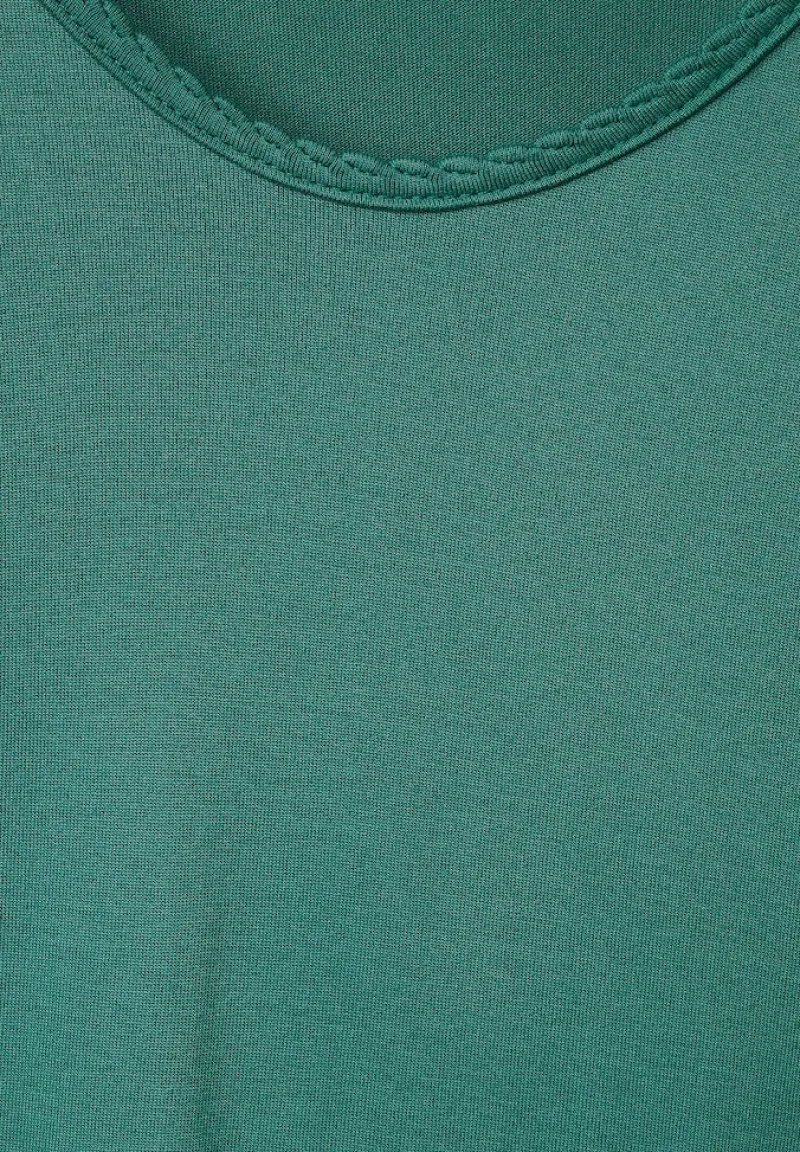 Street One Shirts*Shirt mit Dekosaum lagoon green