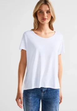 Street One Shirts*Shirt mit Dekosaum white