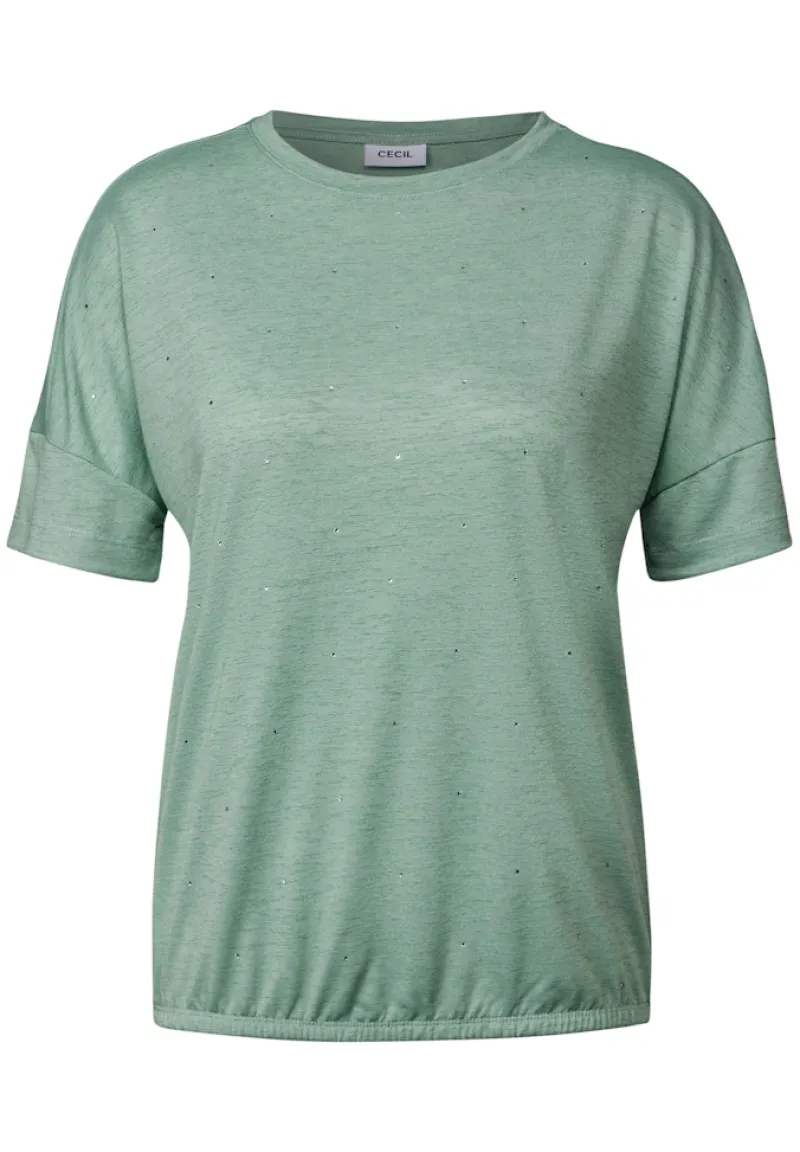Cecil Shirts*Shirt mit Dekosteinen matcha green