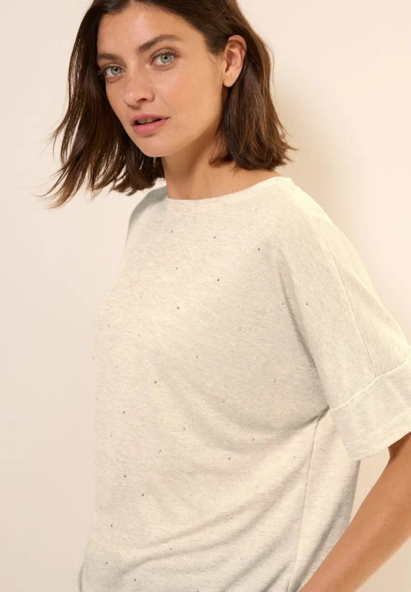 Cecil Shirts*Shirt mit Dekosteinen pearl beige