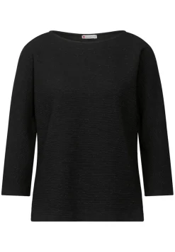 Street One Pullover & Sweatshirts*Shirt mit feiner Struktur Black