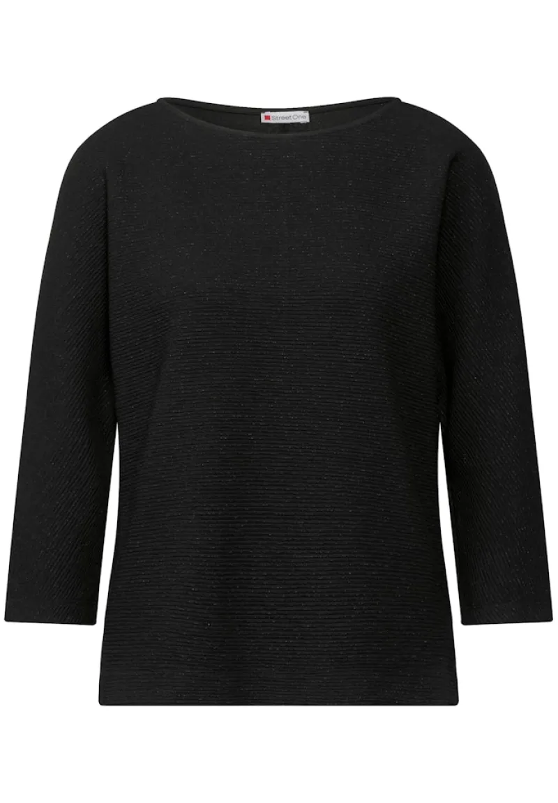 Street One Pullover & Sweatshirts*Shirt mit feiner Struktur Black