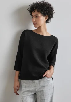 Street One Pullover & Sweatshirts*Shirt mit feiner Struktur Black