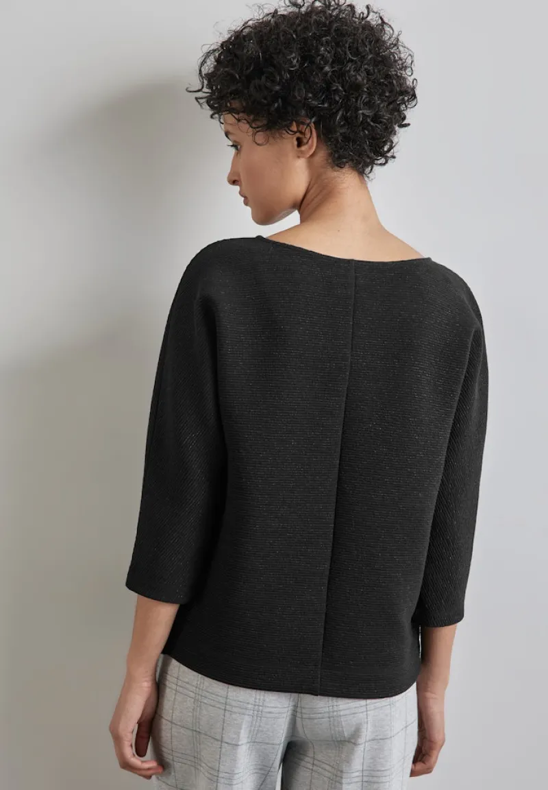 Street One Pullover & Sweatshirts*Shirt mit feiner Struktur Black